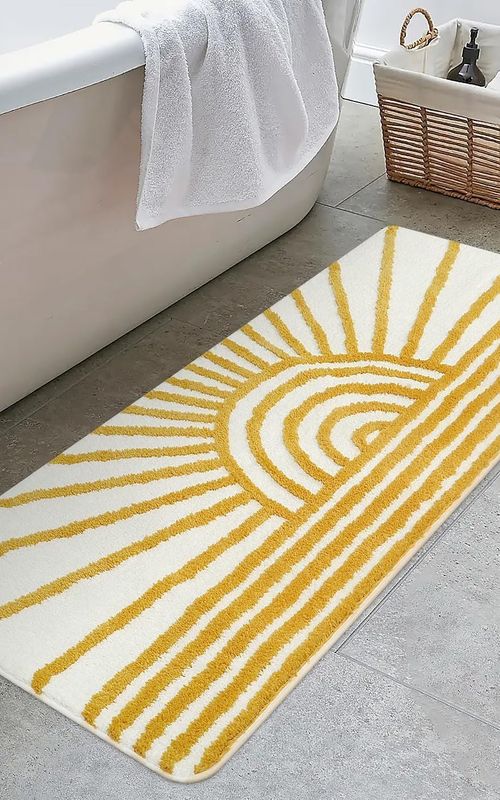 AIESY® Double Border Design Non-Slip Beautiful Runner Bath Mat