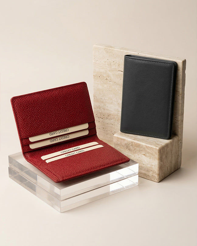 CLAREA Slim Leather Card Holder 11.8x8 cm