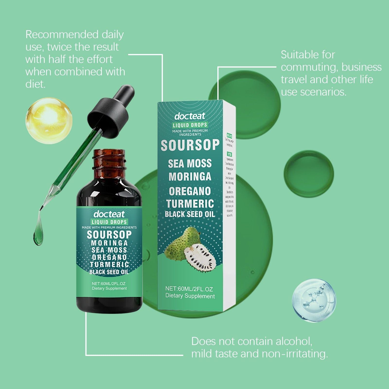 Boost Energy and Immunity with Sugar Apple Drops, Natural Body Care ,60ml
