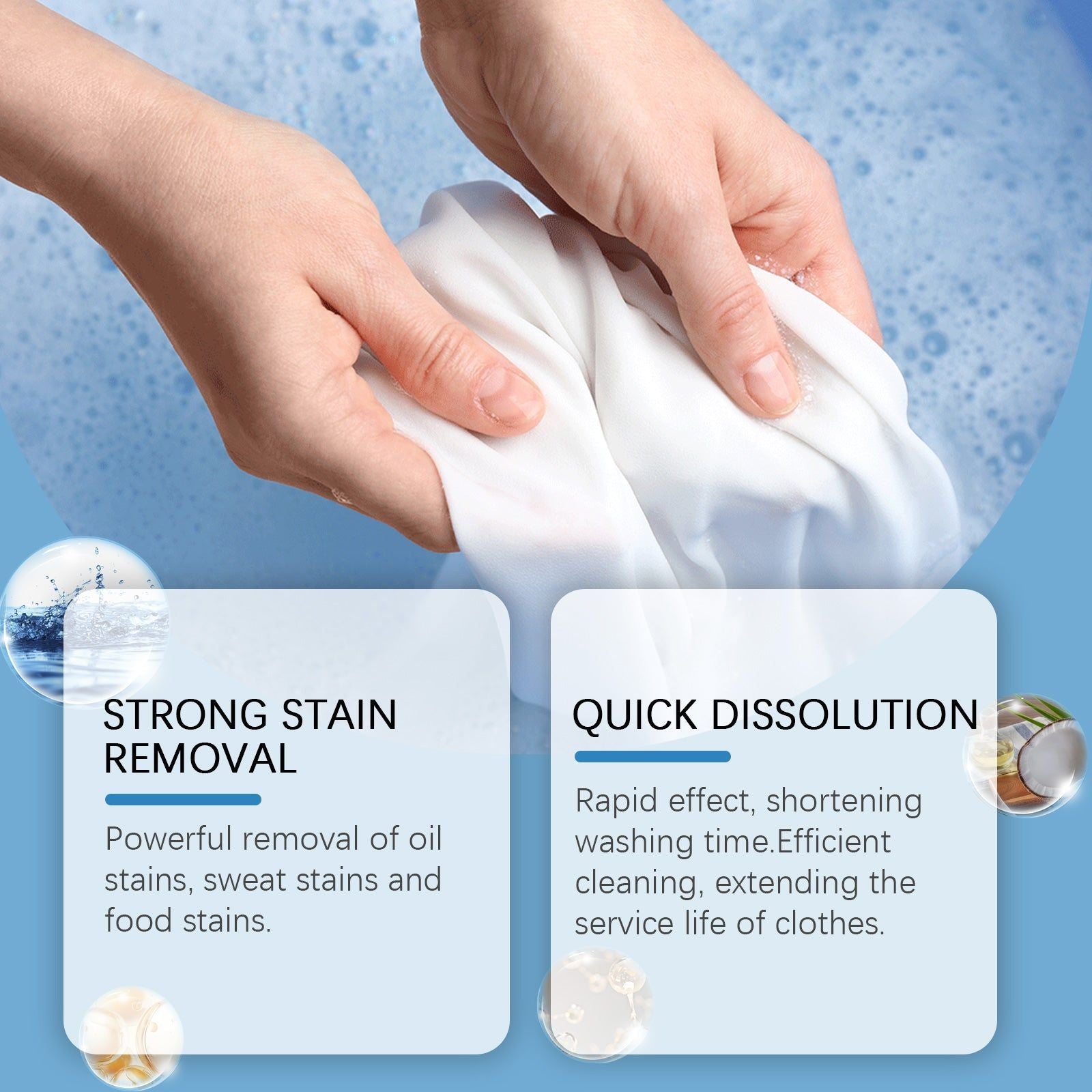 All-In-One Laundry Stain Remover, Oil, Food, Sweat, Deep Clean, Fabric Softener ,50ml