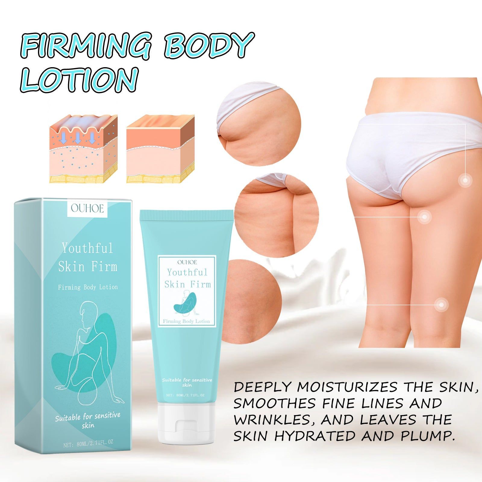 Moisturizing and Firming Body Lotion, Hydrating Skin, Anti-Aging, Smooth & Soft ,80ml