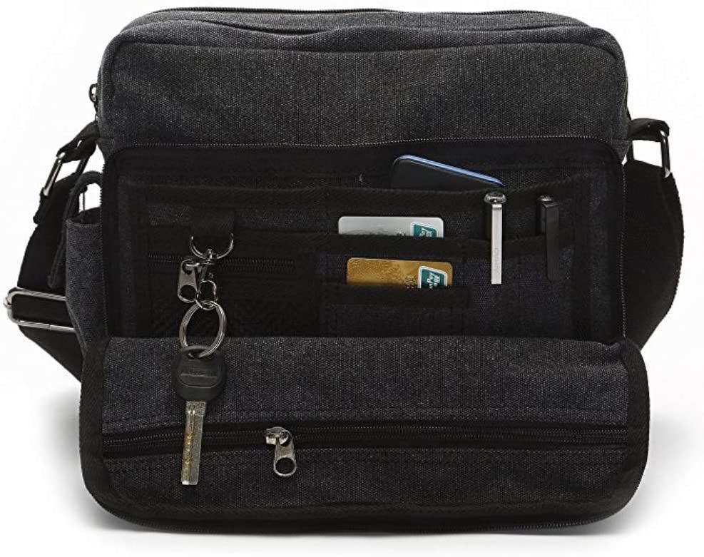 Multifunction Canvas Shoulder Men Bag Crossbody Handbag Vintage Messenger Bag