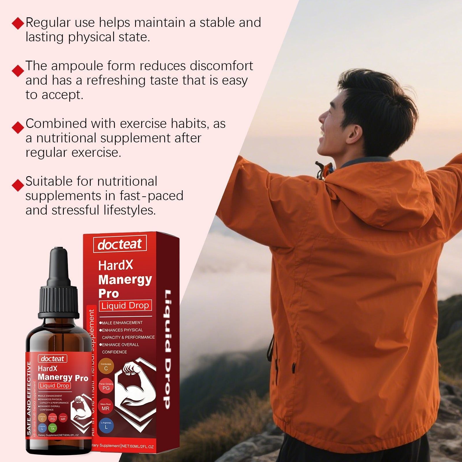 Boost Male Energy and Endurance with Natural Body Care Support Drops ,60ml