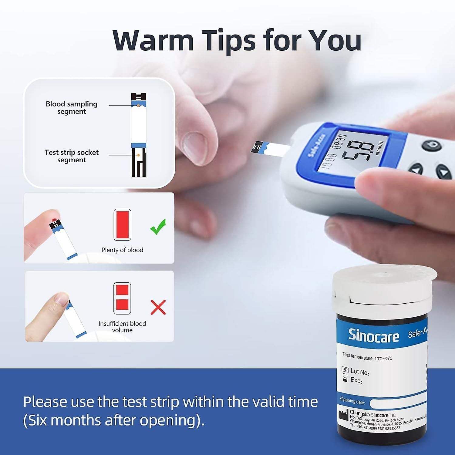 Safe Accu2 Blood Glucose Meter Blood Glucose Monitor Kit With 50 Strips And Lancets For Diabetes