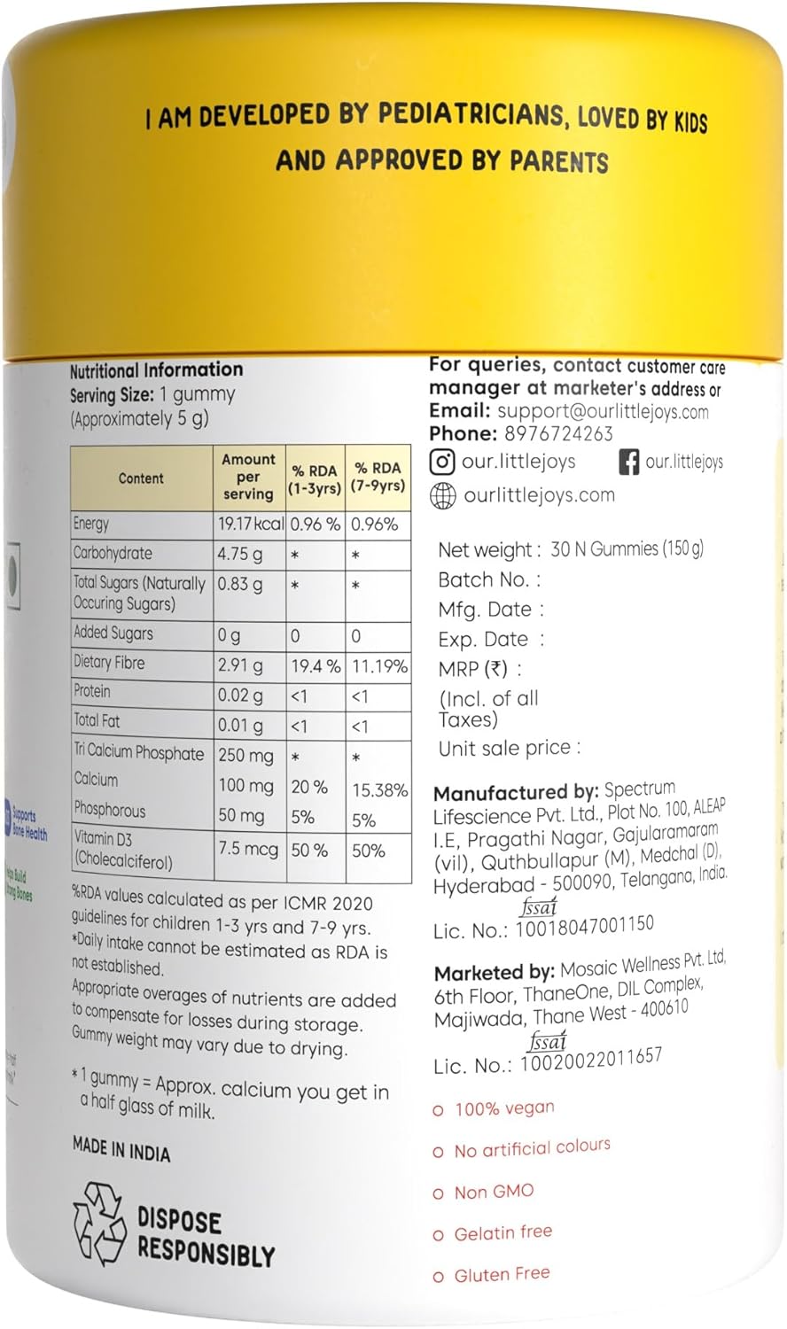 Little Joys Calcium Gummies (Strawberry) - 30 N