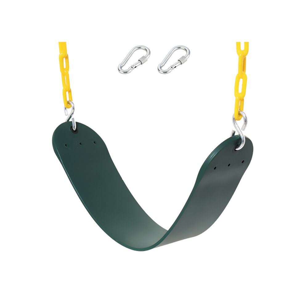 Outdoor Playground Swing Seat Set Toddler Soft Board U-Swing with Coated Chains