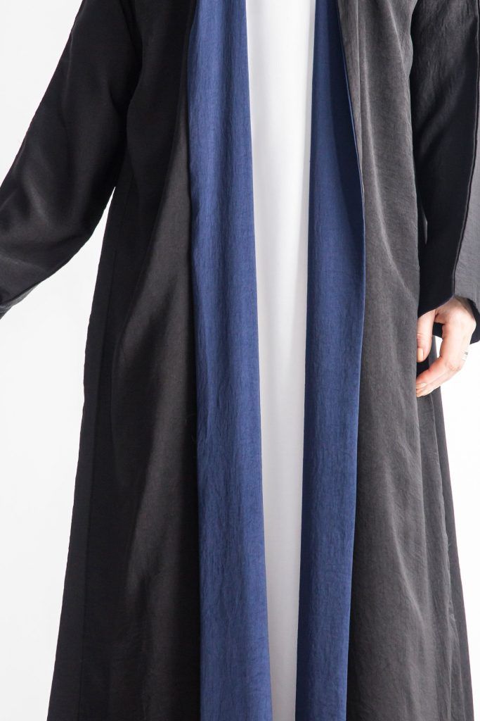 MOiSTREET Front Blue Paneled Abaya