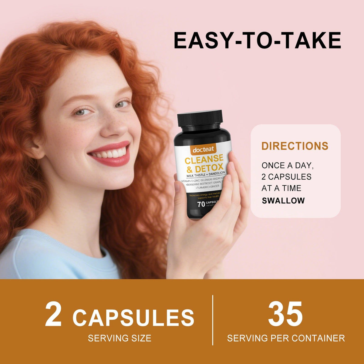 Boost Liver Health and Body Care, Natural Milk Thistle Support Capsules for Slimming and Detox ,70 capsules