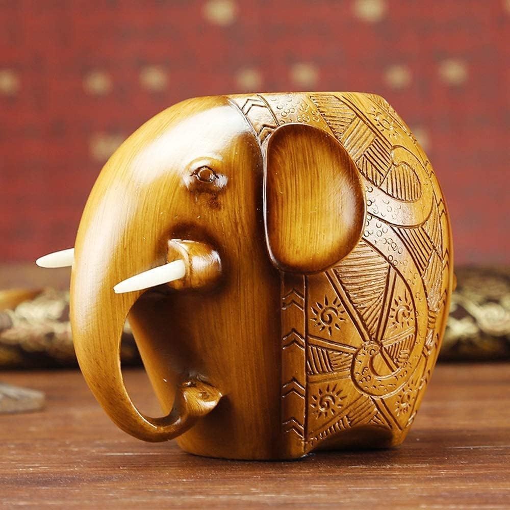 Elephant Shaped Pen Holder Resin Pencil Pot Organizer Office Decor Container