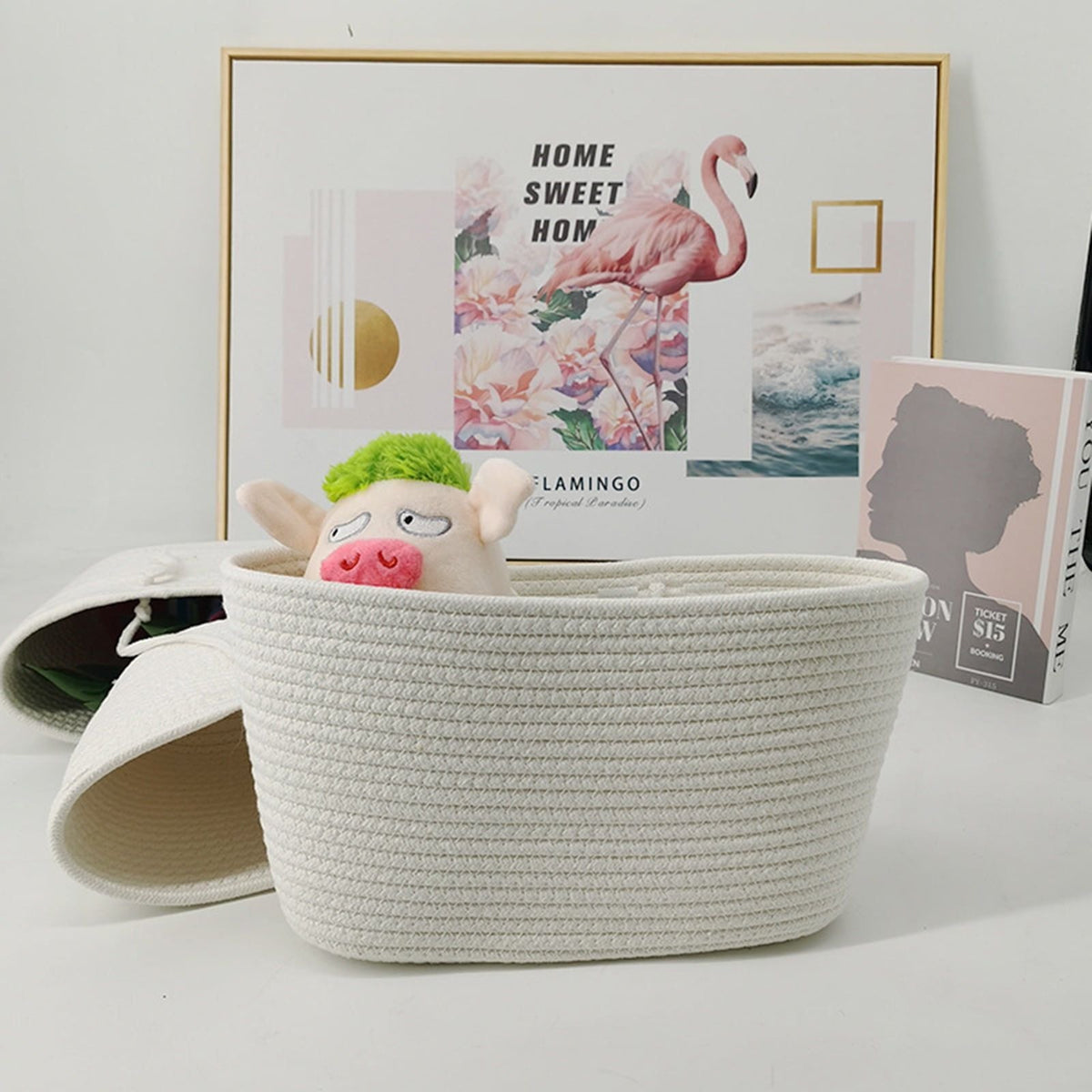 3 Tier Door Hanging Basket Woven Cotton Wall Storage Bag Decorative Hanging Storage Basket