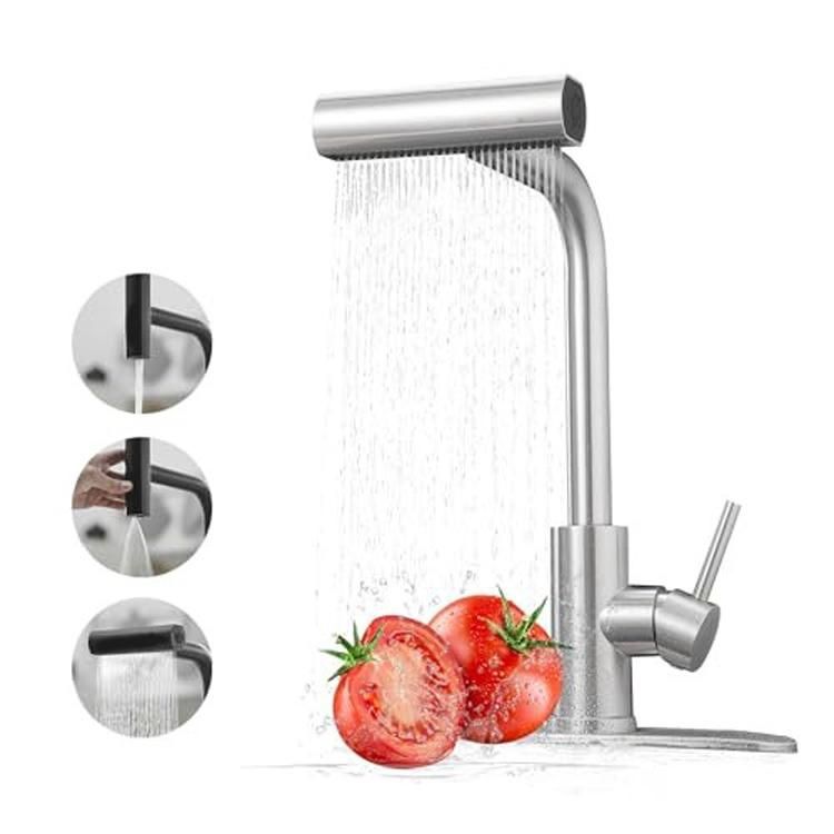 Pull-out 4 Modes Waterfall Kitchen Faucet Waterfall Black