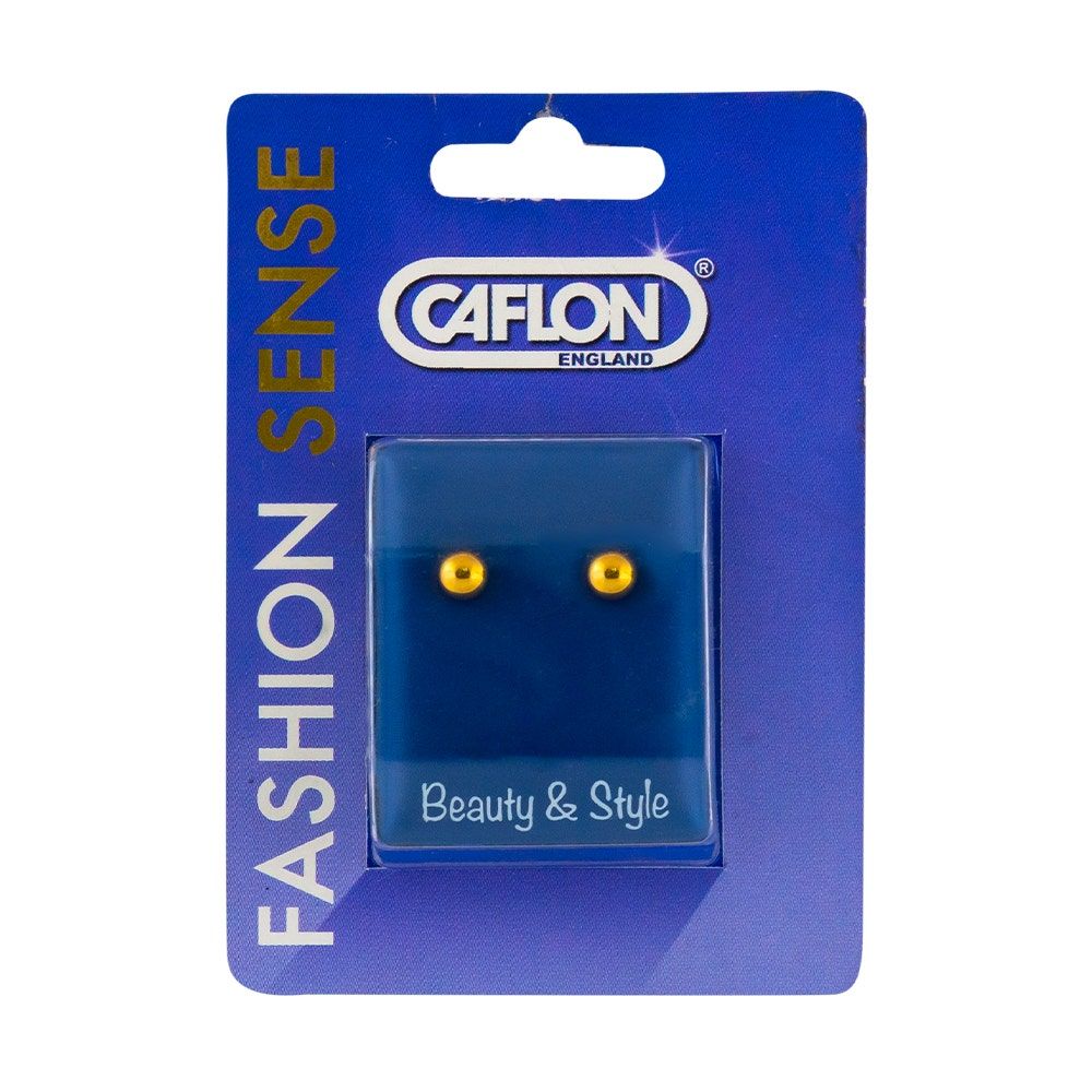 Caflon Fashion Sense Gold Plated Ball Earring, 5mm