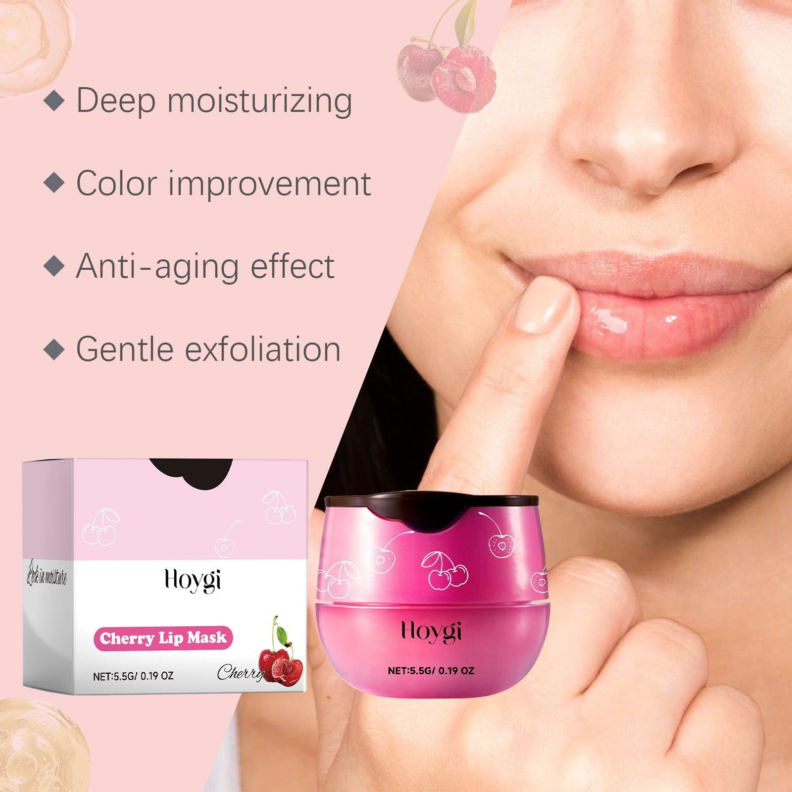 Cherry Lip Mask for Fading Lip Lines, Deep Moisturizer, Anti-Cracking, Lip Repair ,5.5g