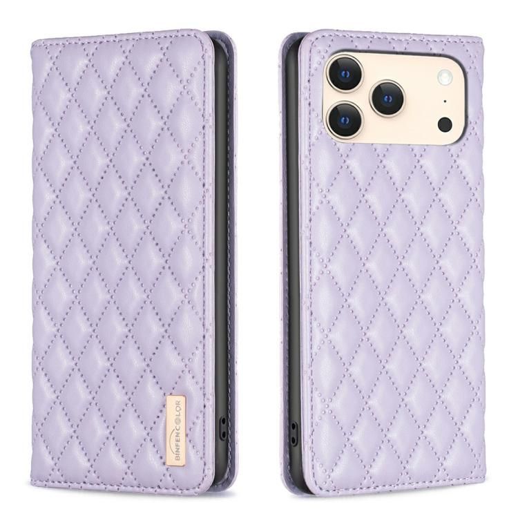 For iPhone 18 Pro Max / iPhone 17 Pro Max Diamond Lattice Magnetic Leather Flip Phone Case