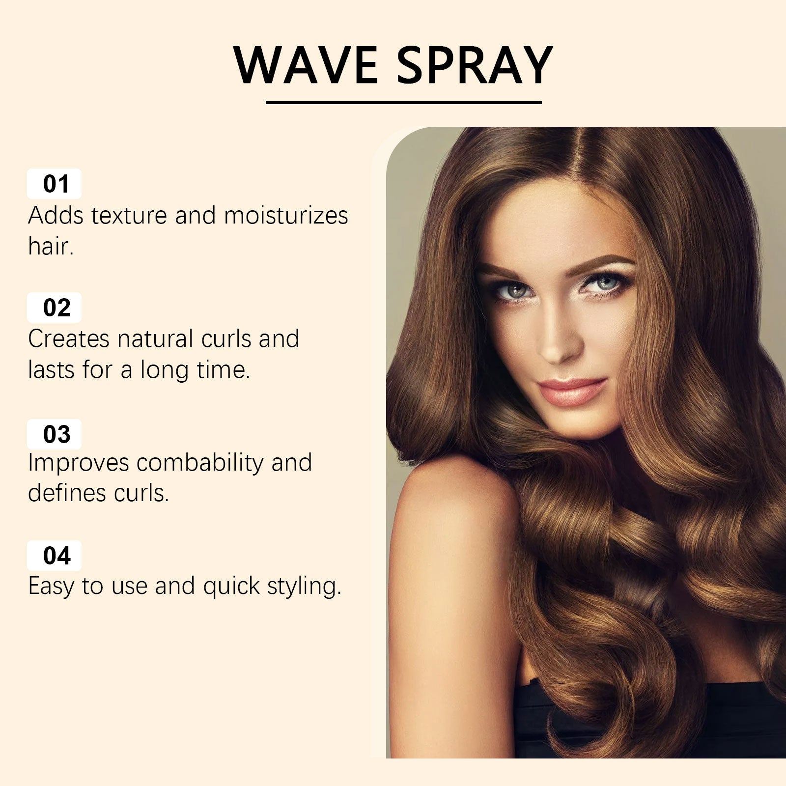 Curly Hair Styling Spray, Moisturizing, Long-Lasting Hold, Natural Shine ,100ml
