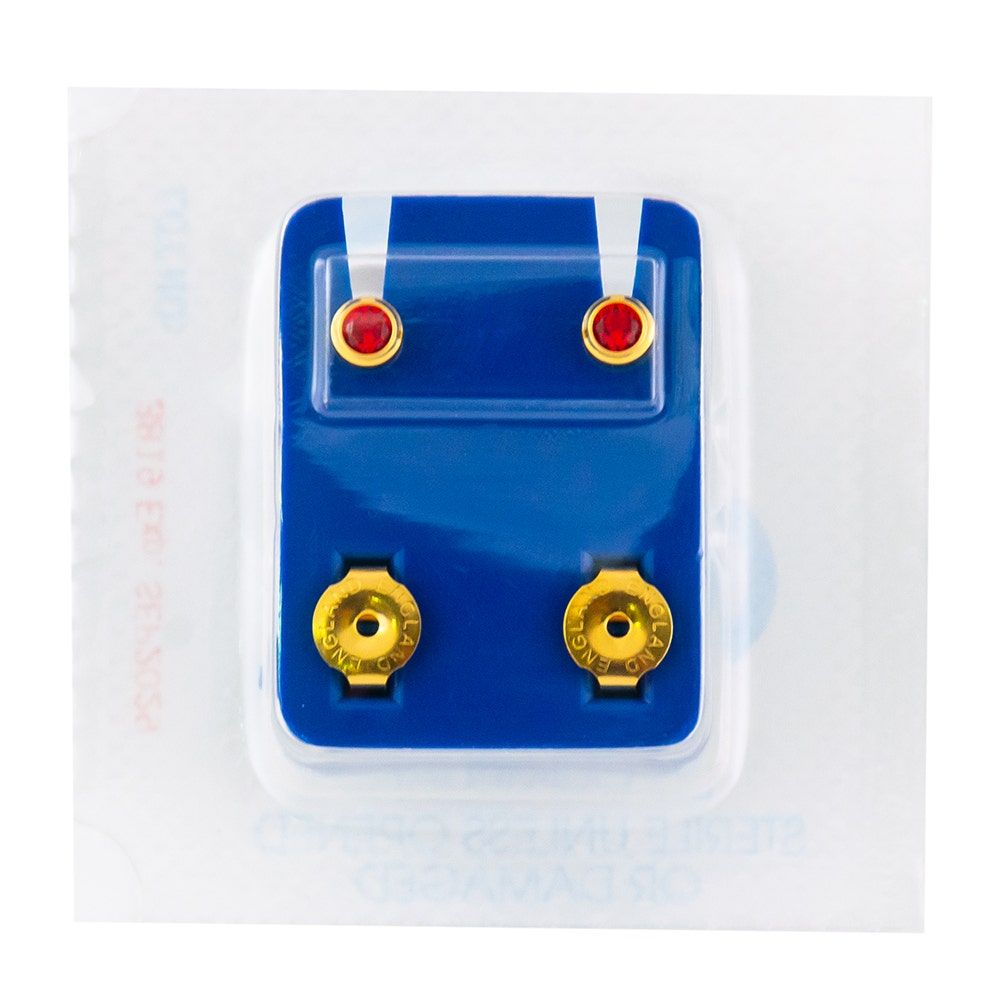 Caflon Singles Birthstone, Ruby Gold Plated Earring