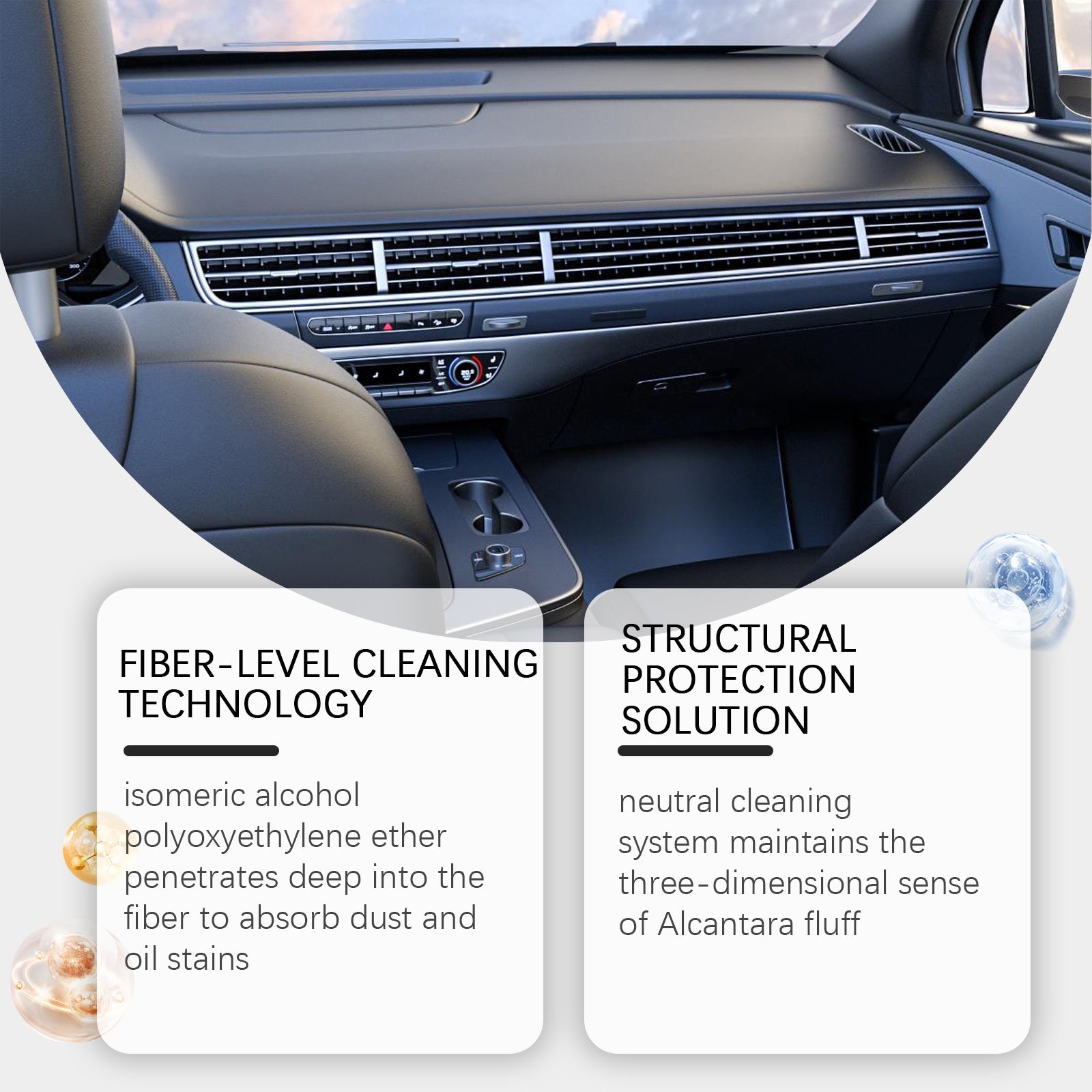 Car Interior Cleaning Spray, Leather Brightening, Dust and Oil Stain Remover ,100ml