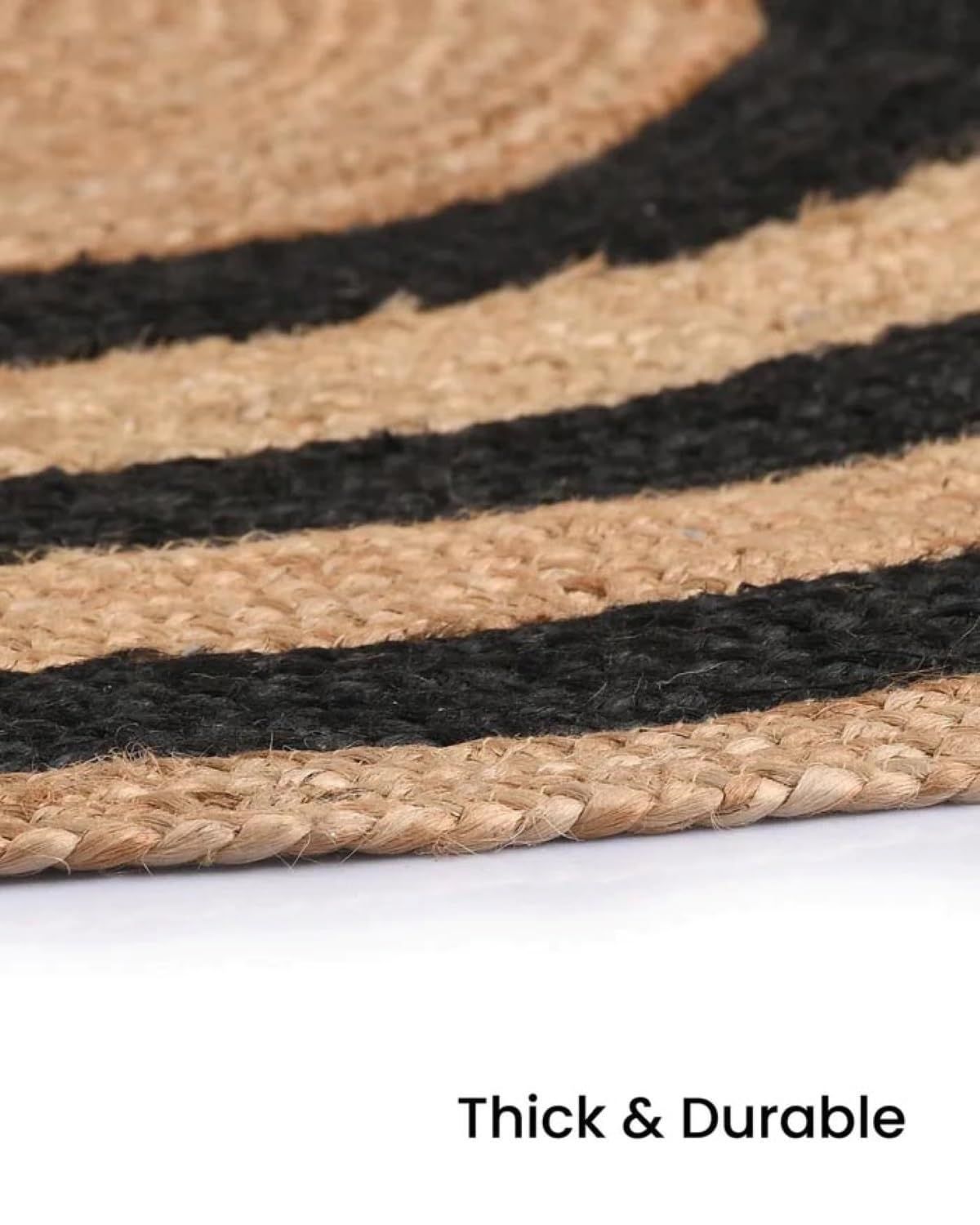 AIESY®  Beautiful High Traffic Area Reversible Jute Rug