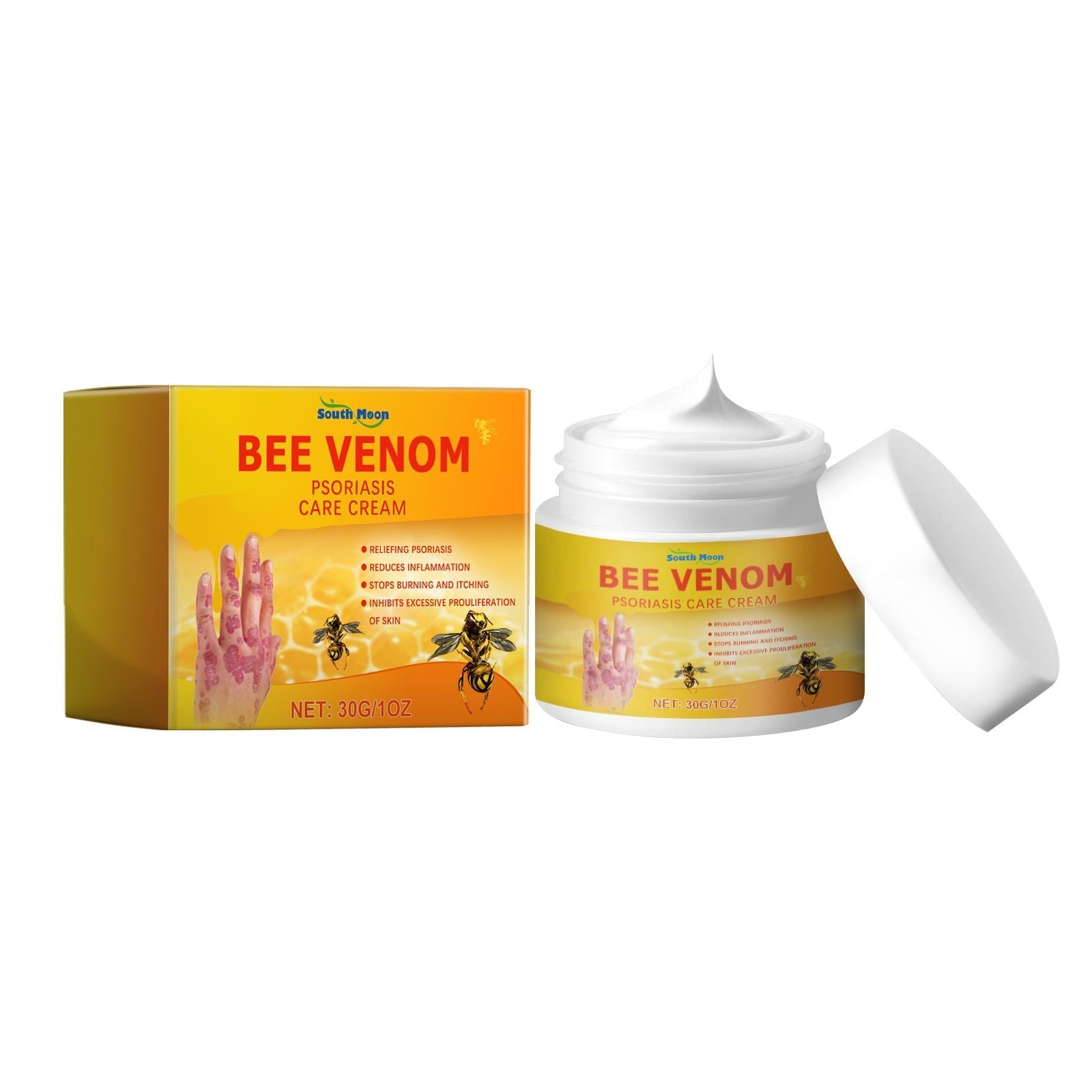 Bee Venom Psoriasis Cream, Skin Repair, Soothing Moisturizer for Redness and Discomfort ,30g