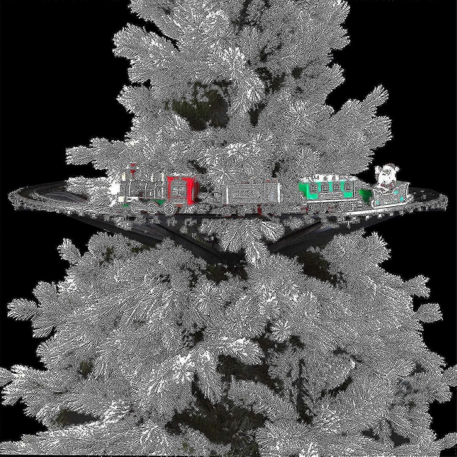 Battery-Powered Christmas Train Decor with 33 Lights - Musical Tree Centerpiece Decoration for Holiday Festivities
