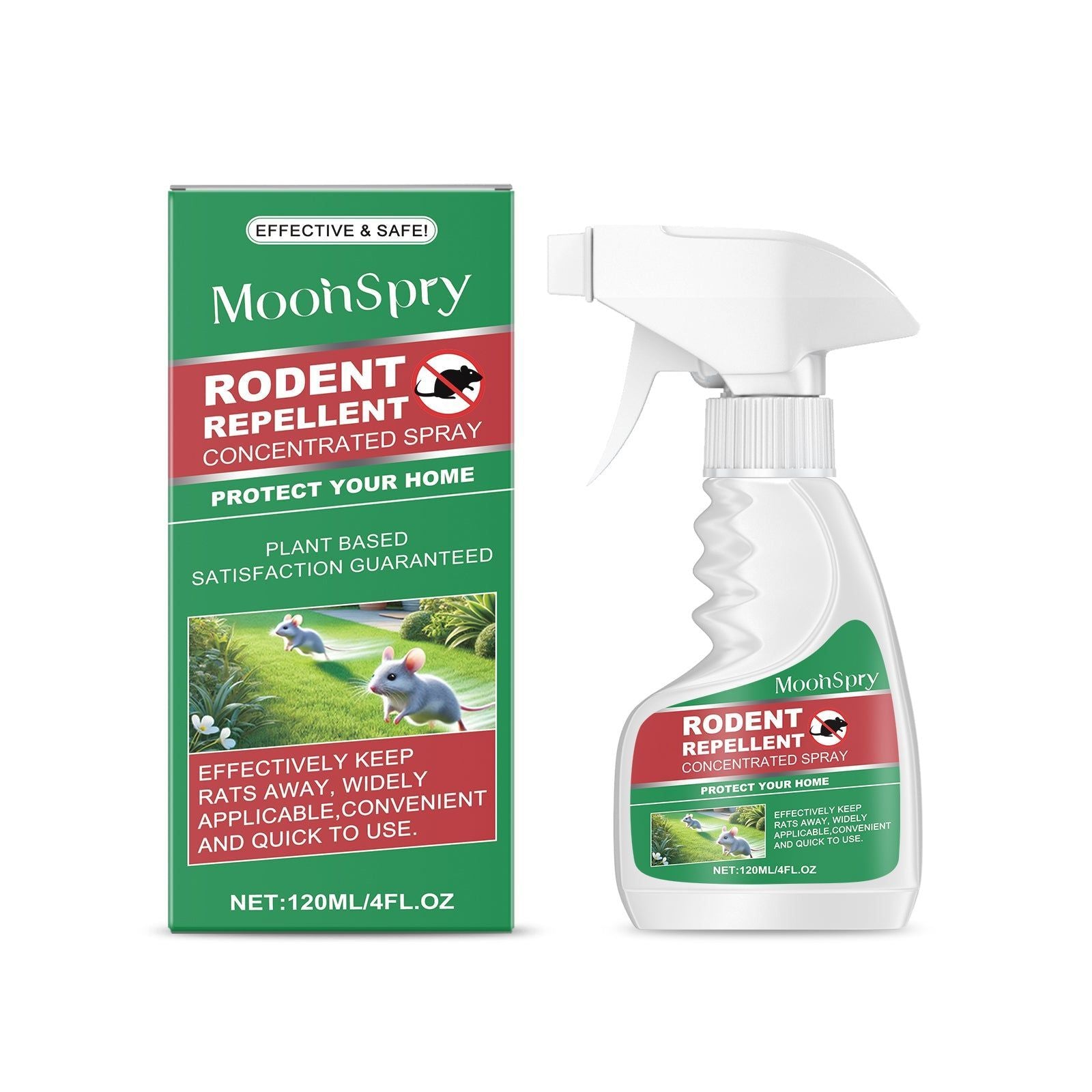Effective Peppermint Rat Repellent Spray for Deratization, Indoor Outdoor, Long-Lasting ,120ml