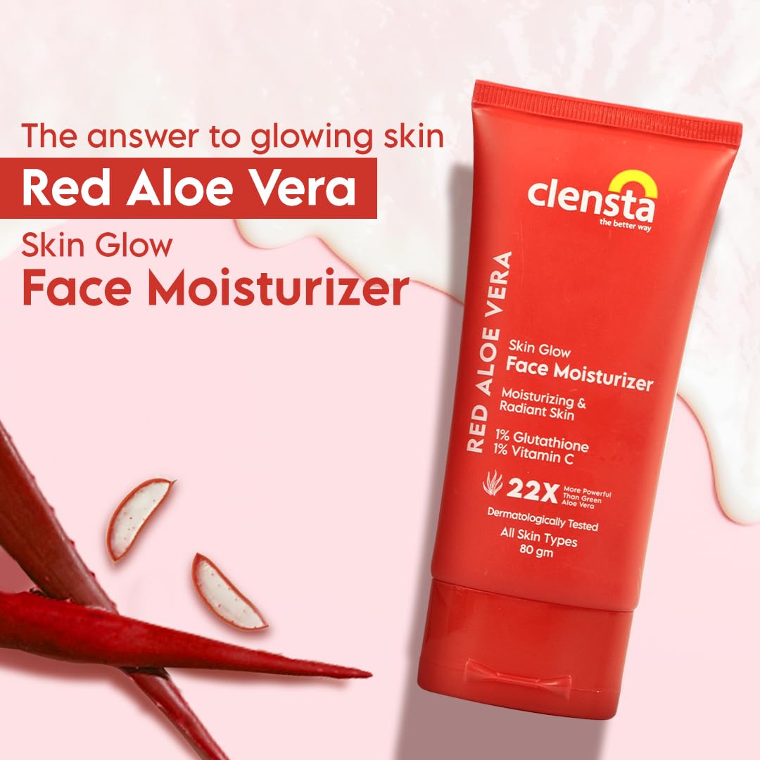 Clensta Red Aloe Vera Skin Glow Face Moisturizer-80ml