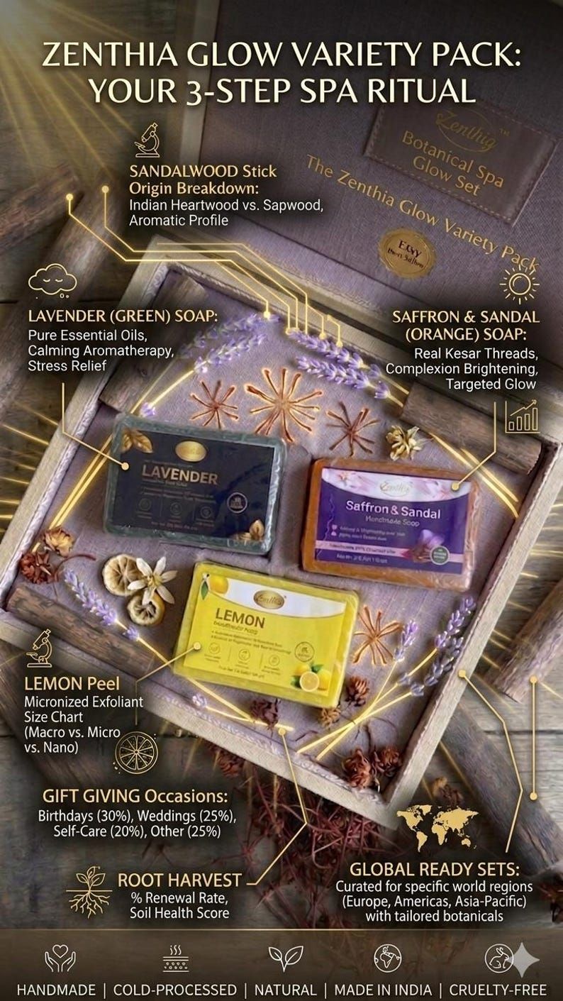 Trustmeds Zenthia Saffron Lemon & Lavender Soap Gift Set