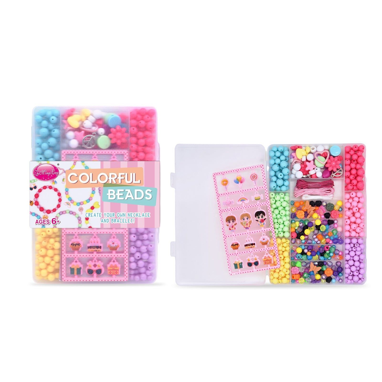 Colorful Beaded Bracelet Kit for Kids, DIY Jewelry Craft, Creative & Educational Toy ,1pcs