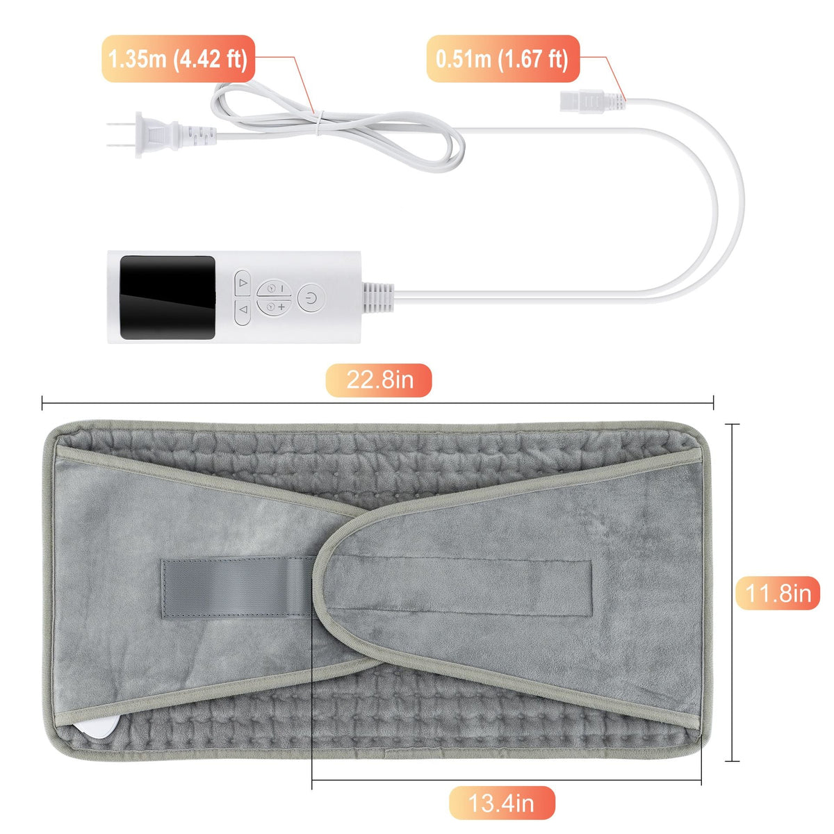 Electric Heating Pad Waist Heat Cushion for Back Neck Shoulder Pain Relief