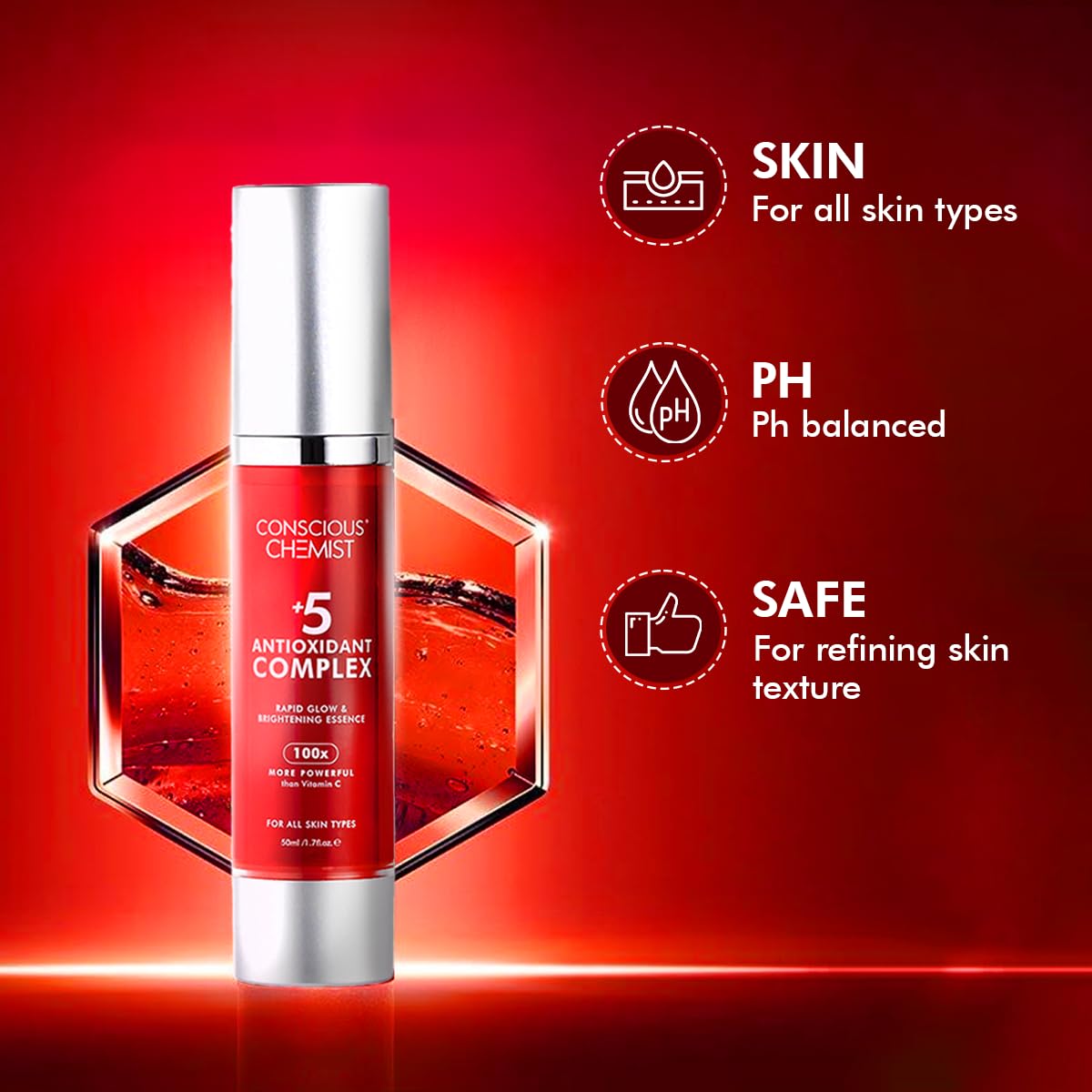 Conscious Chemist Rapid Glow & Brightening Essence | Face Serum – 50ml