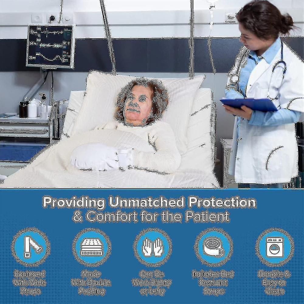 Medical Security Mittens With Bed Straps for Elderly Patient Care