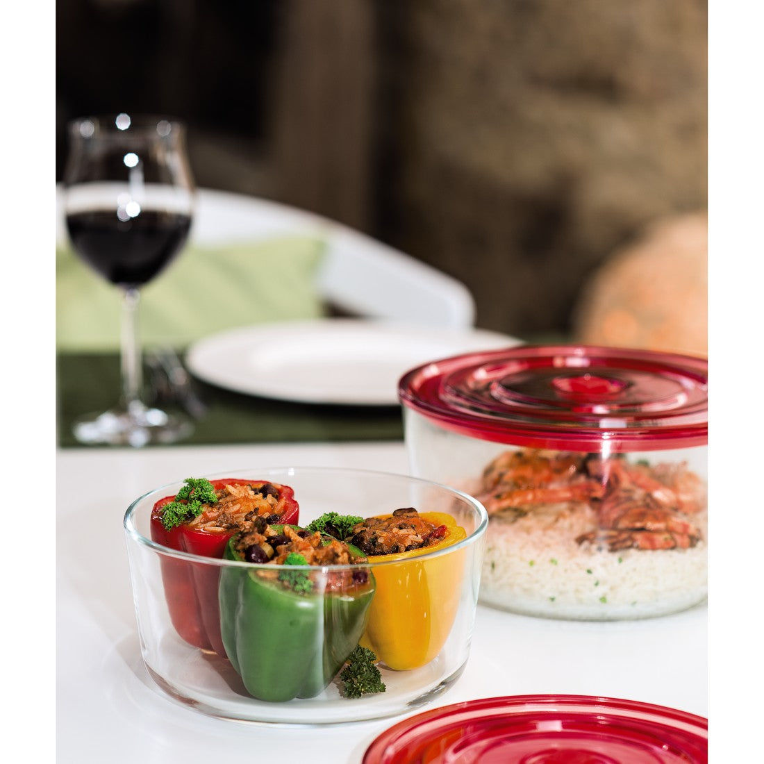 XAVAX 111530 Oven Dish/Food Storage Set made of Glass, 2 pcs., round, 1650 ml, 3050 ml