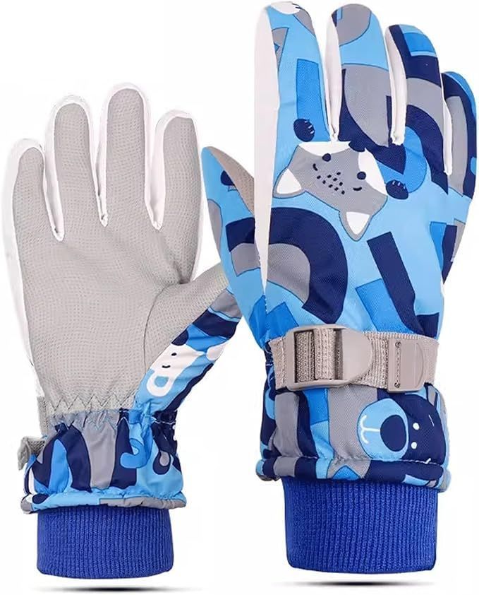 Kid Thermal Winter Gloves Children Printed Gloves Waterproof Touch Screen Gloves