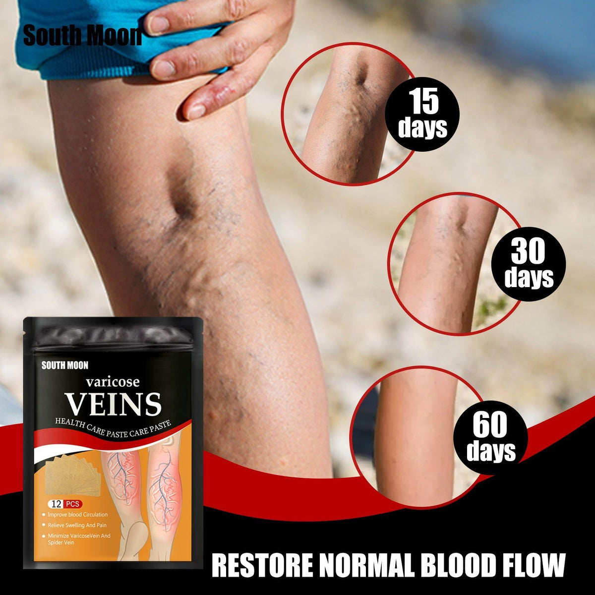 Relieves Varicose Feet, Calf Vein Care Patch, Gentle Skin Relief, Instant Comfort ,12pcs