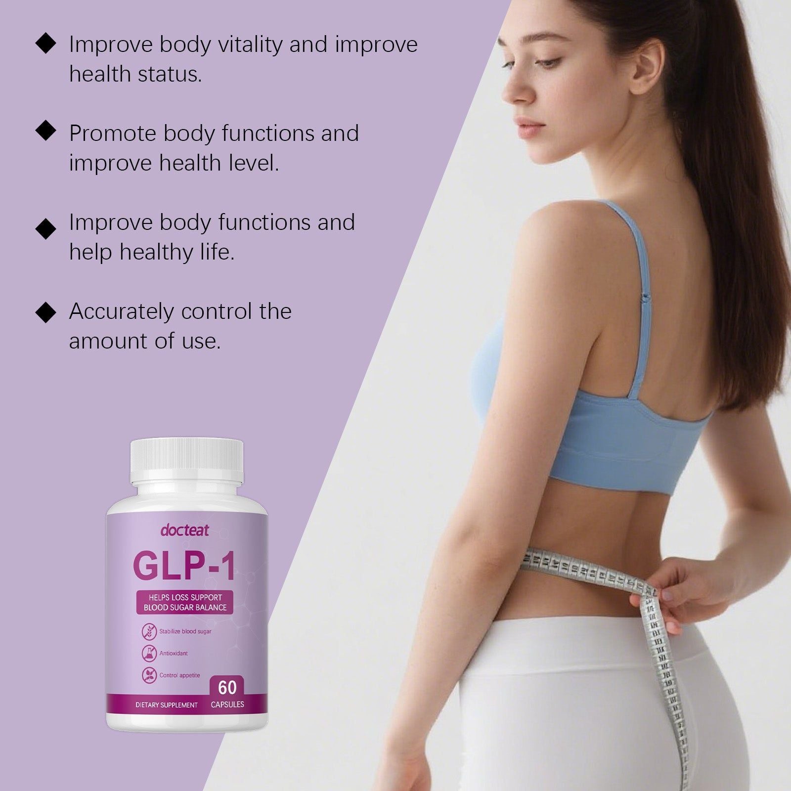 Boost Your Body Care with GLP-1 Capsules, Fat Burn, Appetite Control, Metabolism Support ,60 capsules