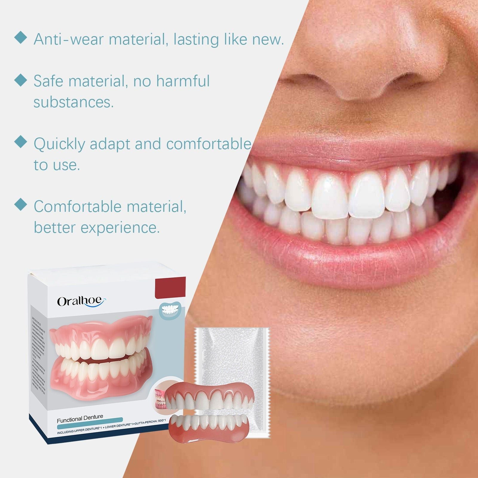 Enhance Your Smile with Denture Decoration Sets, Comfortable Fit, Natural Beauty ,1 set