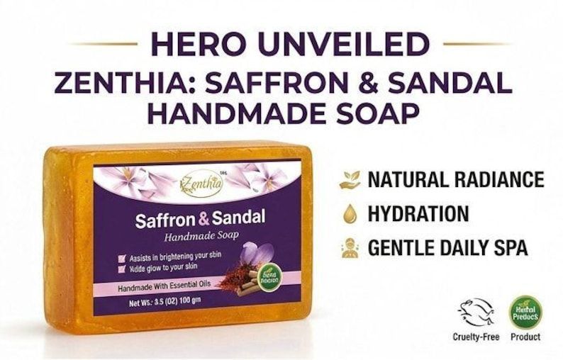 Trustmeds Saffron & Sandalwood Soap with Neem & Coconut Oil