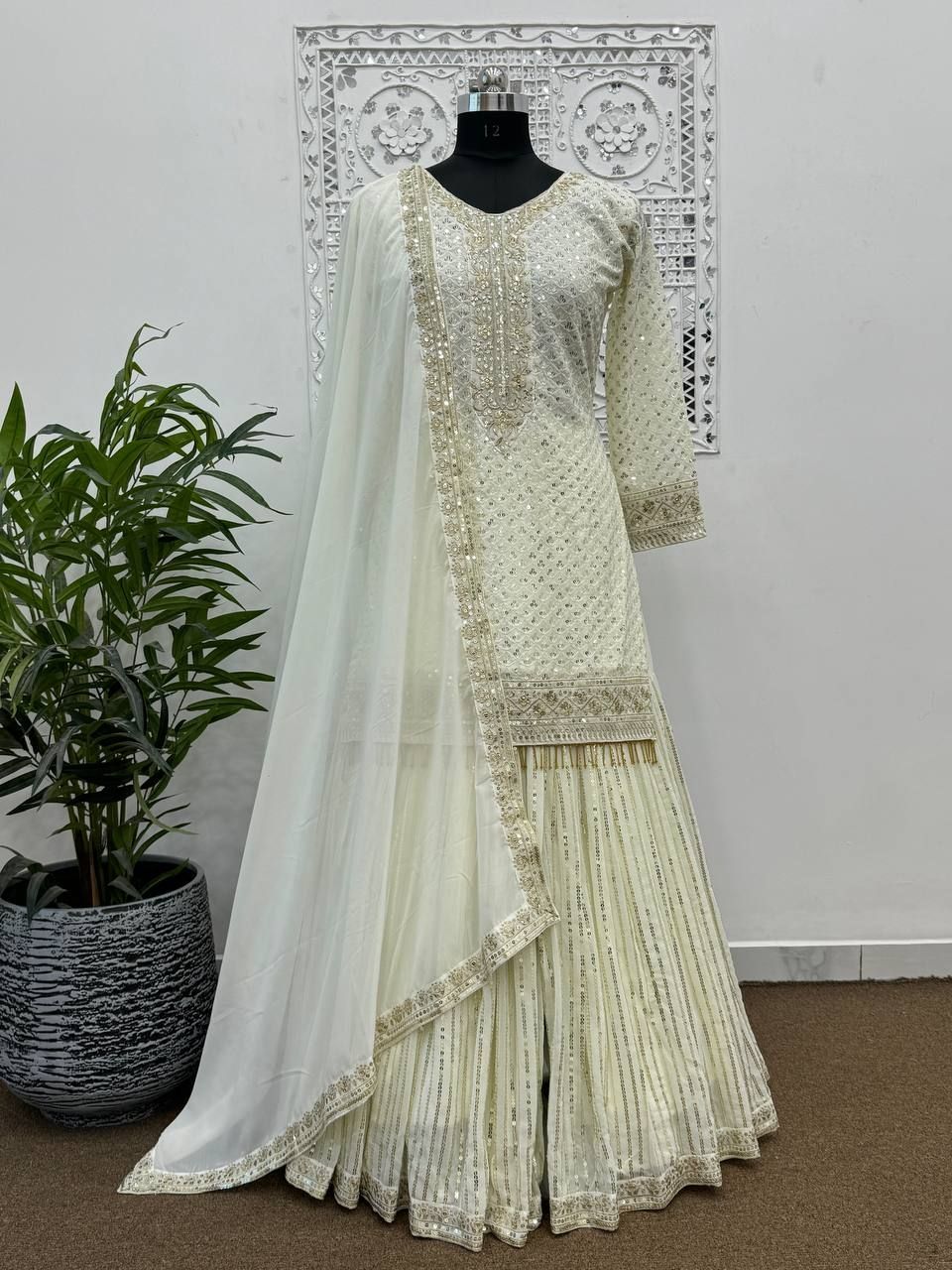 Party Wear Beautiful Top - Sharara With Dupatta