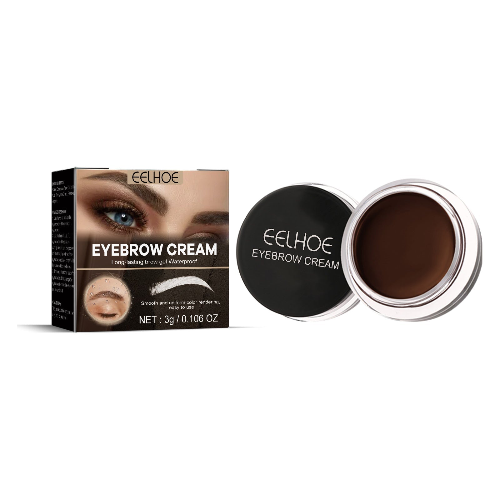Create Long-Lasting, Natural Eyebrows Waterproof Brow Dye, Smudge-Proof, Easy to Use ,3g