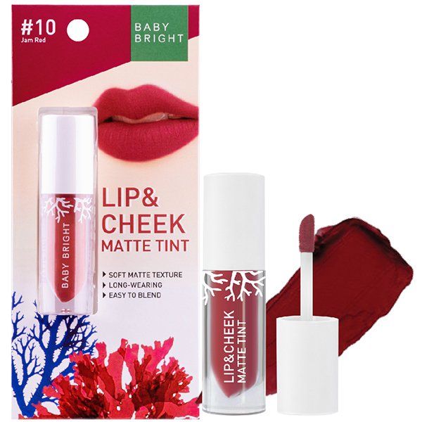 LIP & CHEEK MATTE TINT 2.4G BABY BRIGHT (M) #10 JAM RED