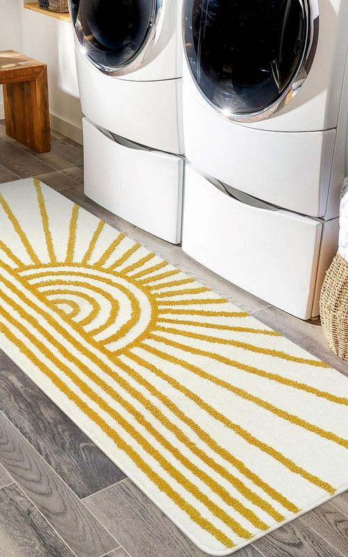 AIESY® Double Border Design Non-Slip Beautiful Runner Bath Mat