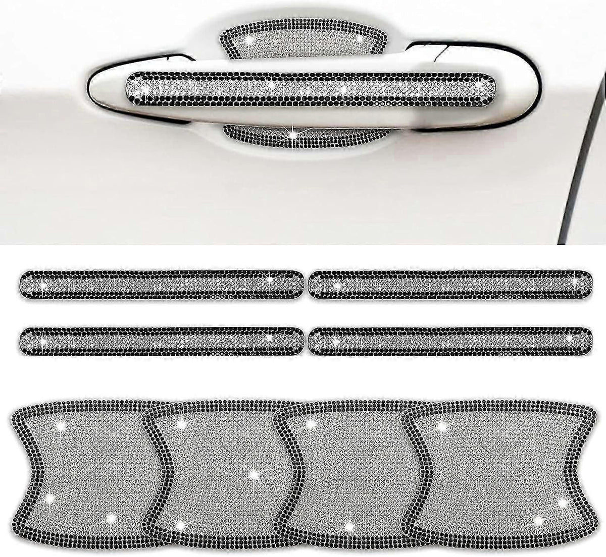 Car Door Handle Stickers - 8pcs Bling Car Accessories Crystal Glitter Door Handle Protector Stickers And Decals Scratch