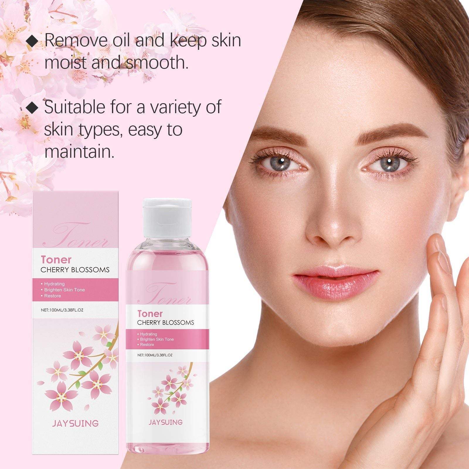 Cherry Blossom Hydrating Toner, Moisturizing, Brightening, Skin Refresh, Glow ,100ml
