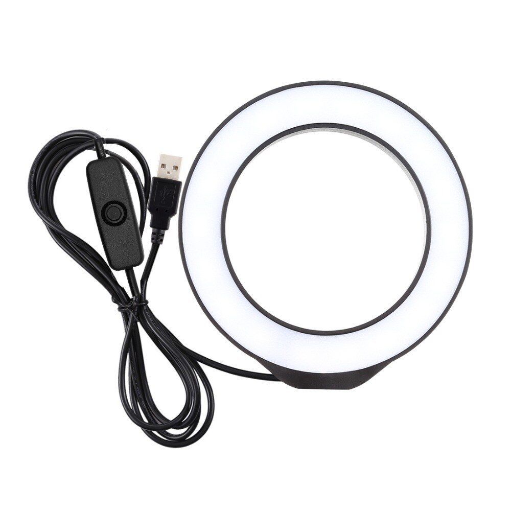 White USB light for photography, light ring for selfie with vlogging, 4.7 inches