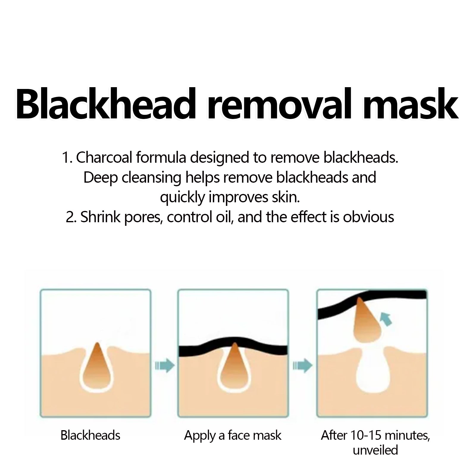 Blackhead Removal Mask for Clear Skin, Pore Cleanse, Oil Control, Acne Treatment ,60ml