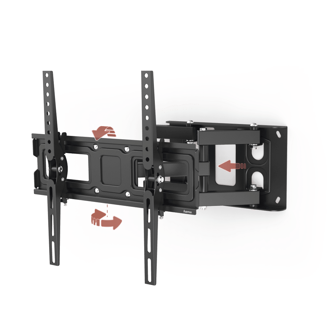 حامل تلفزيون حائطي Hama 118125 FULLMOTION، 165 سم (65 بوصة)، أذرع مقصية، أسود