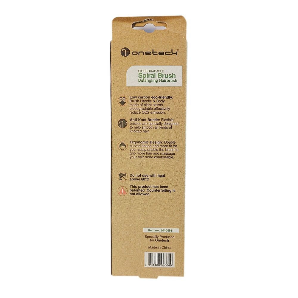 Onetech Biodegradable Spiral Detangling Hair Brush