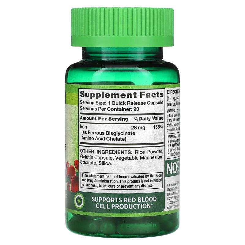Nature's Truth Easy Iron Bisglycinate 28mg (90 Capsules)