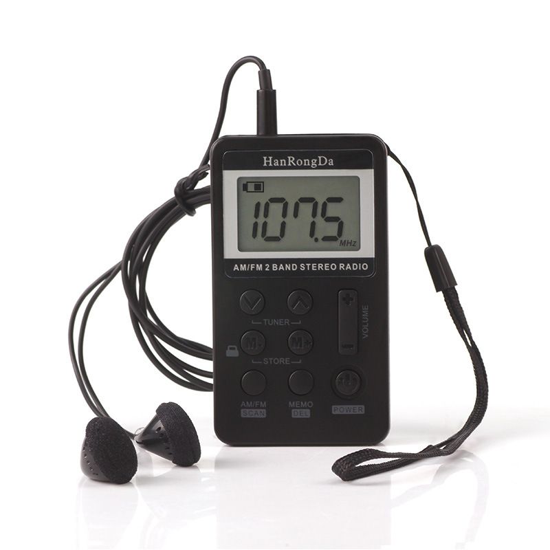 Mini Digital Radio Portable Rechargeable AM FM Radio With Headphone For Walking Hiking