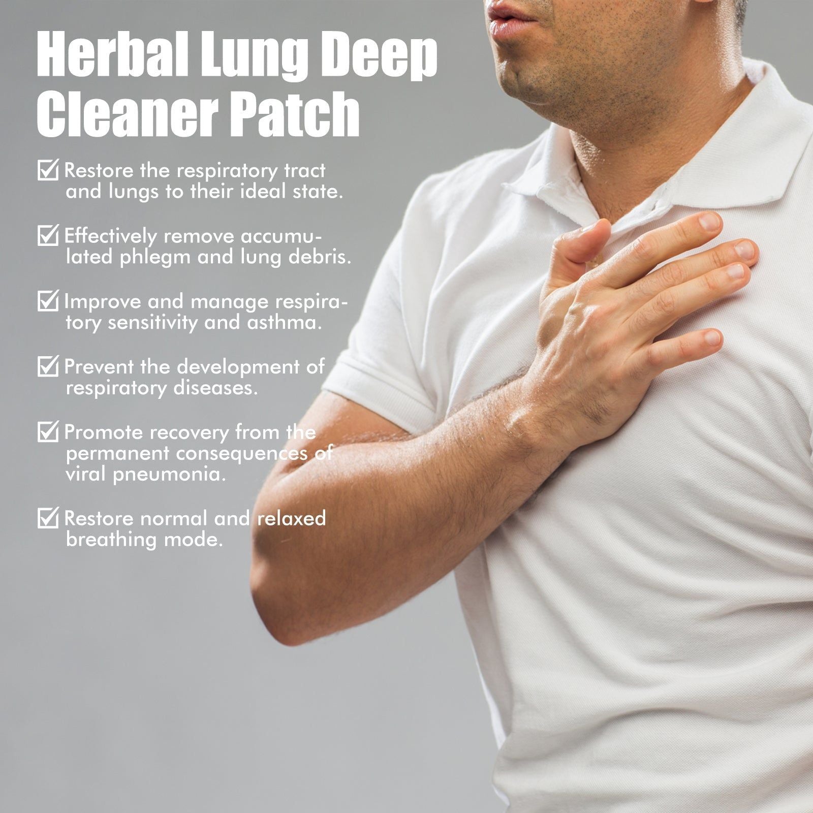 Herbal Lung Cleaner Patch, Relieve Fatigue, Boost Respiratory Health, Body Care ,20pcs